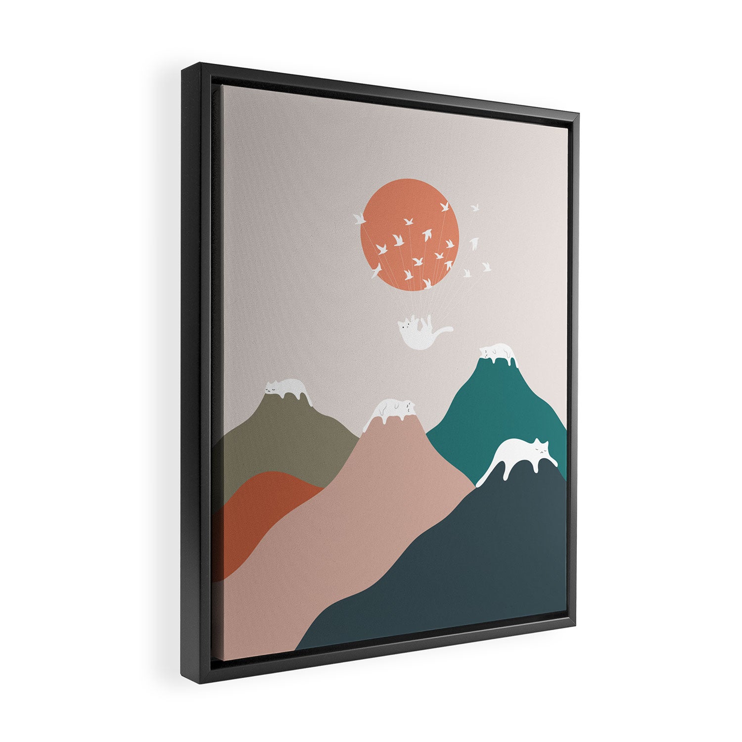 Cat Landscape 193 Framed Canvas Print Gallery Image 2