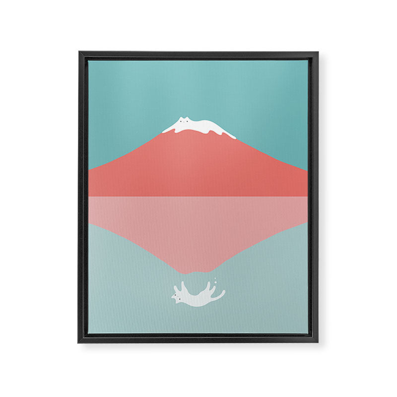 Cat Landscape 194: Reflection Framed Canvas Print Gallery Image 8