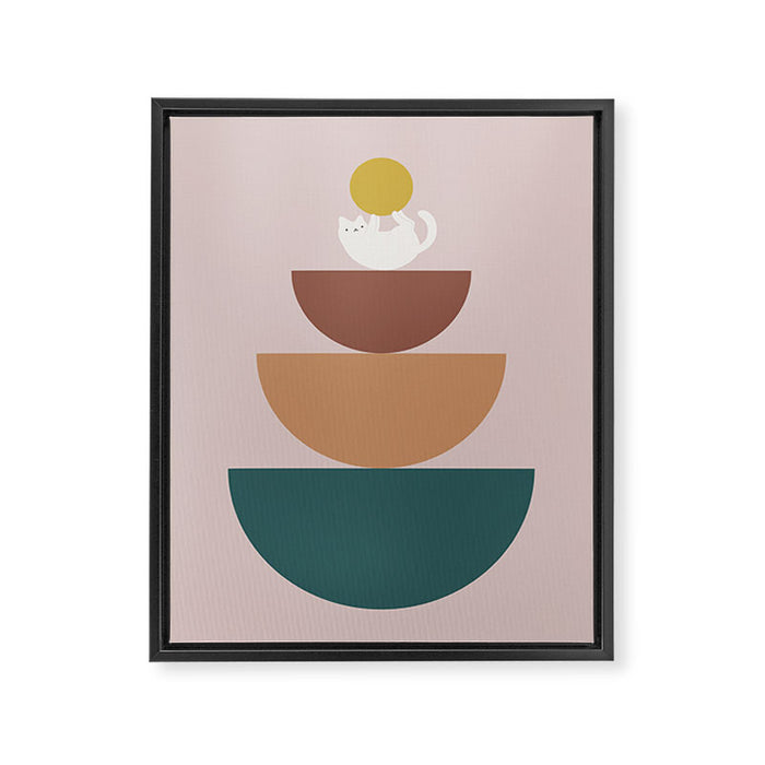 Cat Landscape 196C Framed Canvas Print Gallery Image 1