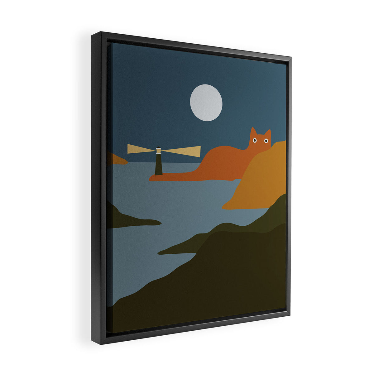 Cat Landscape 20 Framed Canvas Print Gallery Image 2