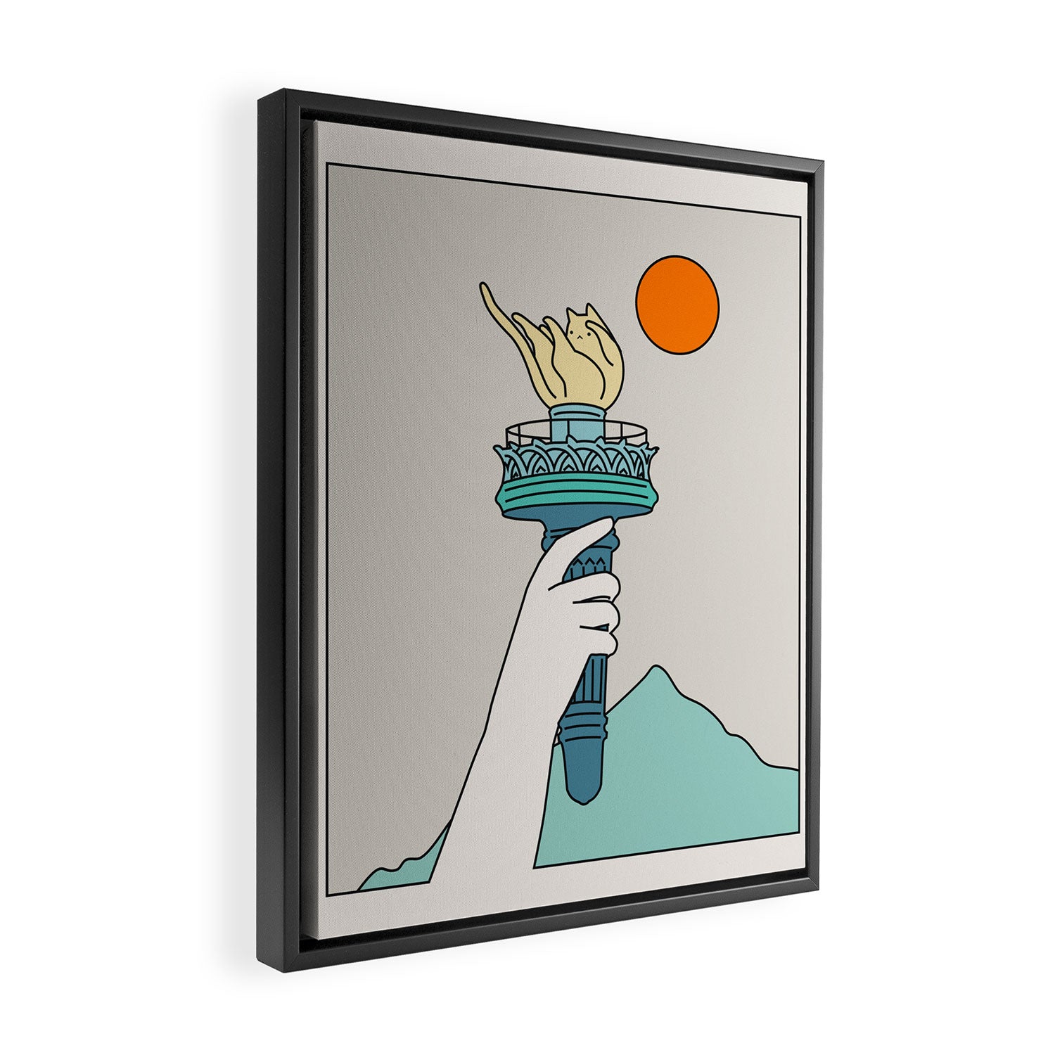 Cat Landscape 22 Framed Canvas Print Gallery Image 2
