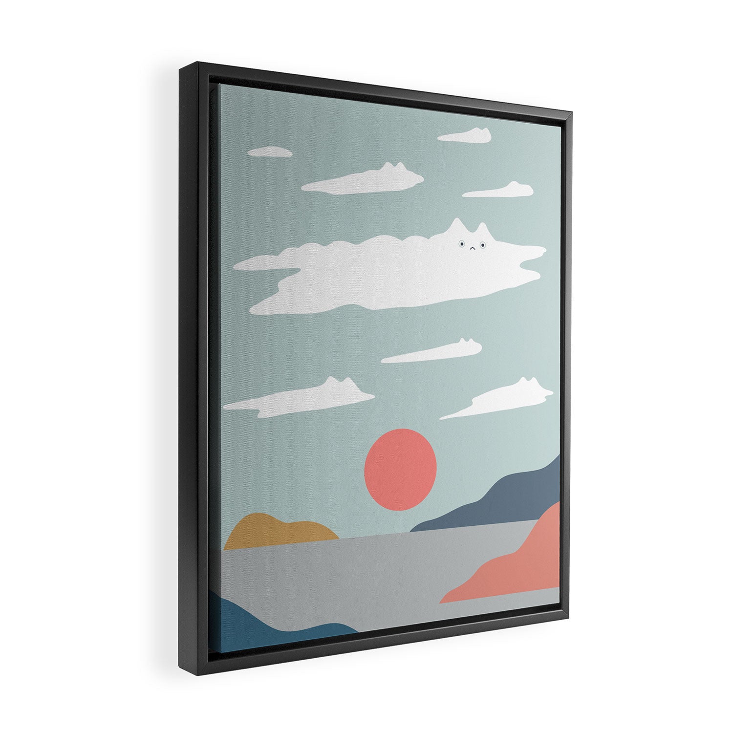 Cat Landscape 23 Framed Canvas Print Gallery Image 2