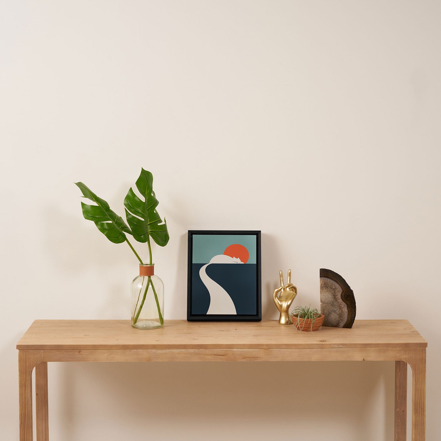 Cat Landscape 3 : Cat road Framed Canvas Print Gallery Image 4