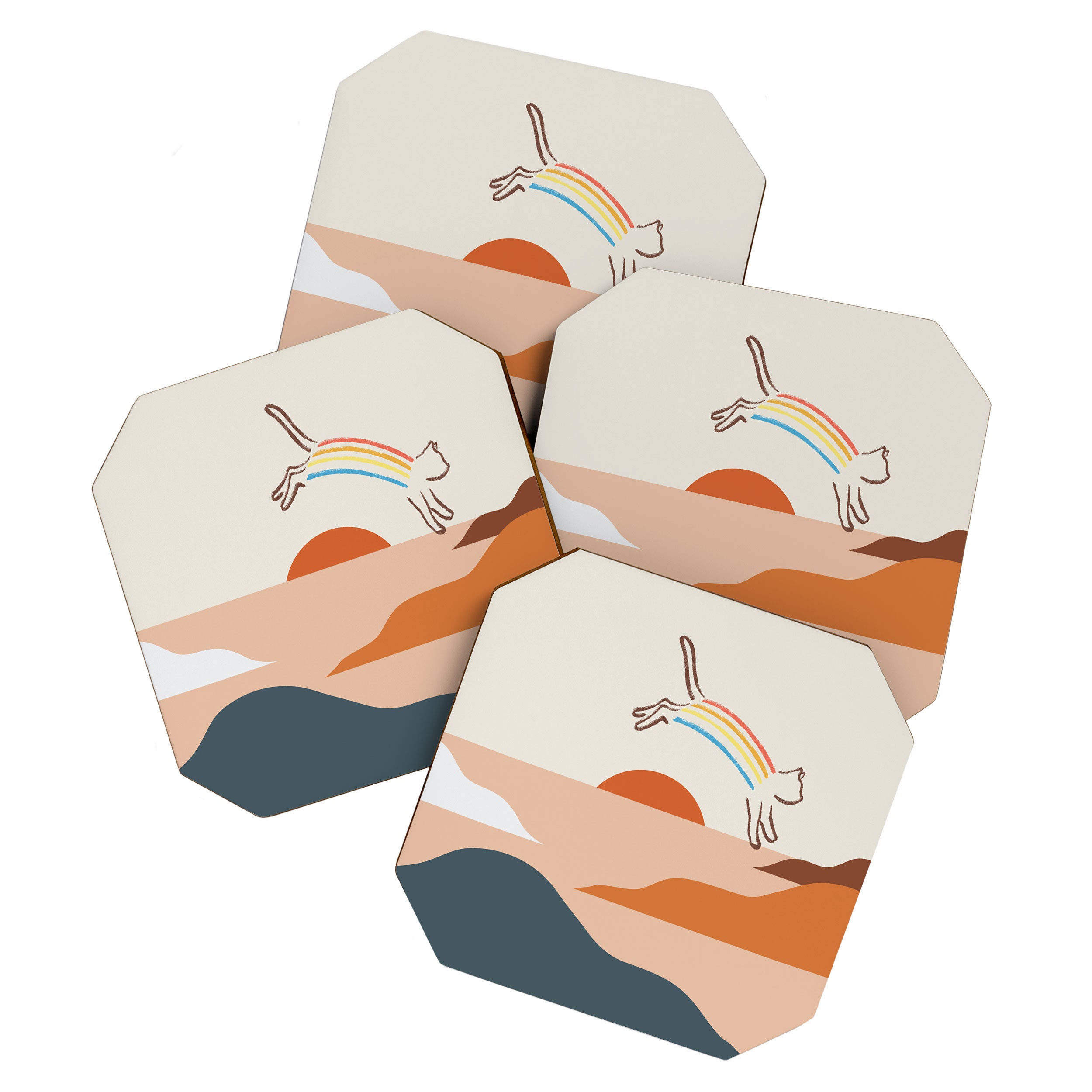 Cat Landscape 31C Coaster Gallery Image 1