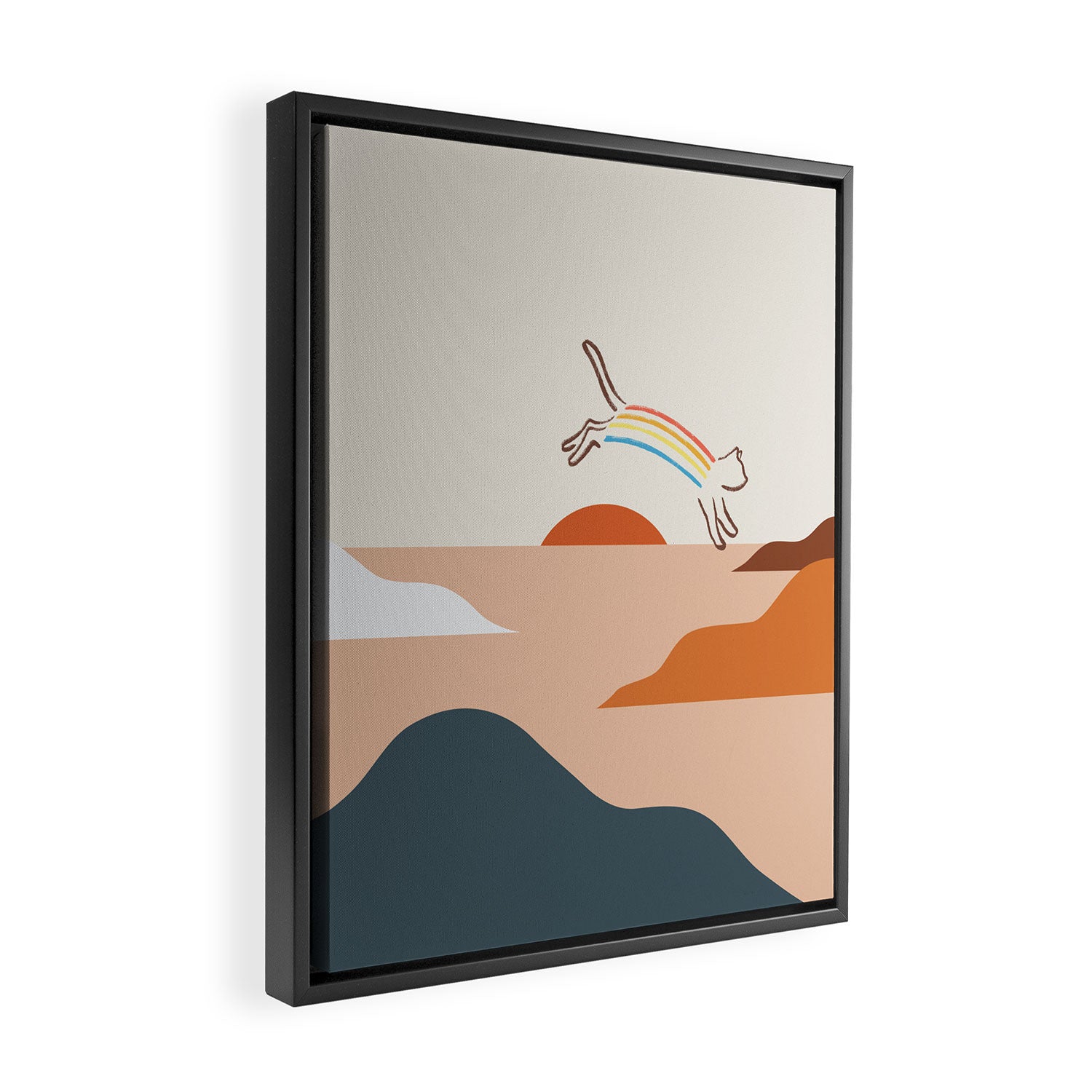Cat Landscape 31C Framed Canvas Print Gallery Image 2