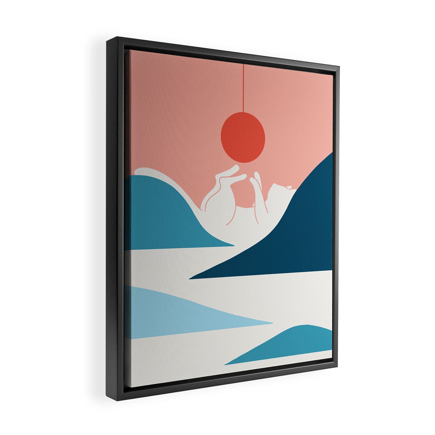 Cat Landscape 4 Framed Canvas Print Gallery Image 2