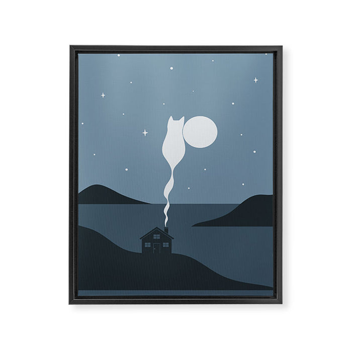Cat Landscape 45 Framed Canvas Print Gallery Image 1