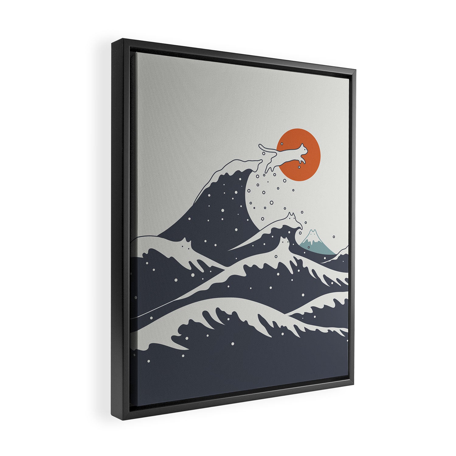 Cat Landscape 55C Framed Canvas Print Gallery Image 2