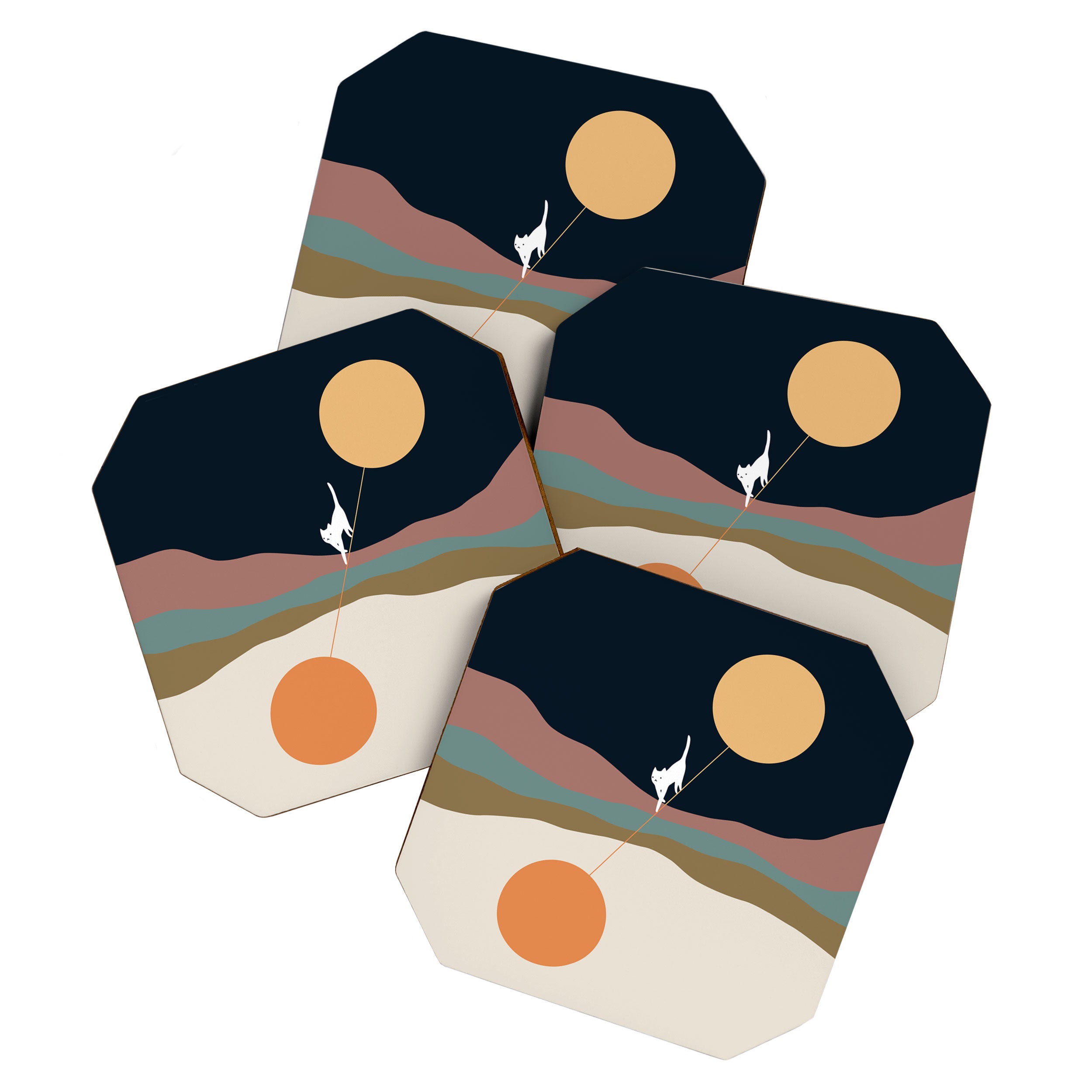 Cat Landscape 56 Coaster Gallery Image 1