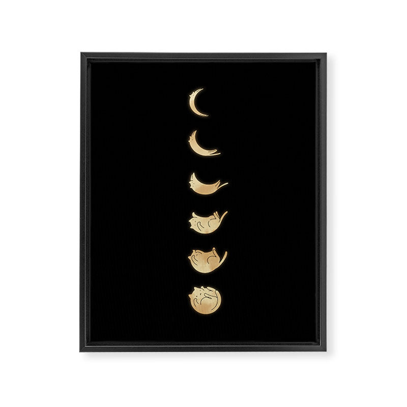 Cat Landscape 57: Phases of the Meow Framed Canvas Print Gallery Image 6