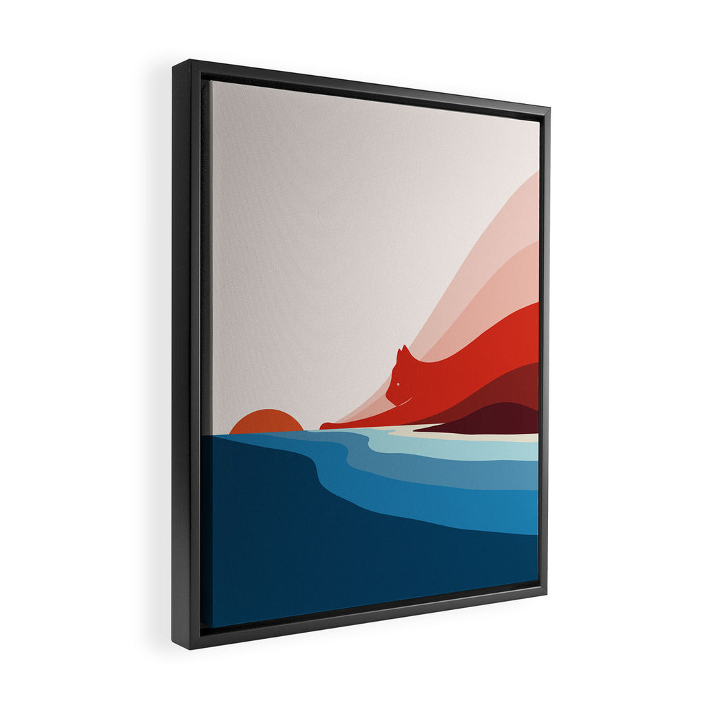 Cat Landscape 6: First Dawn Framed Canvas Print Gallery Image 2