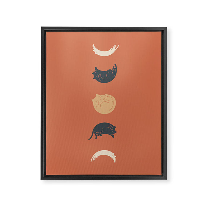 Cat Landscape 61: Meow Phases 2 Framed Canvas Print Gallery Image 1