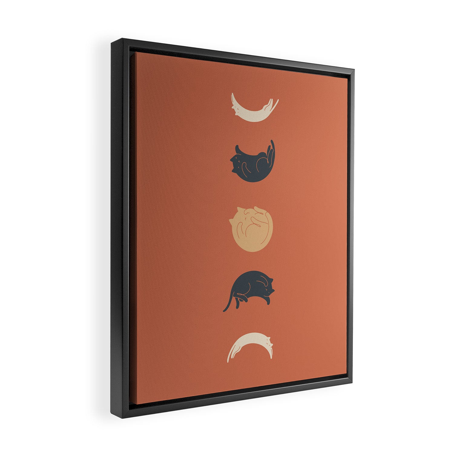 Cat Landscape 61: Meow Phases 2 Framed Canvas Print Gallery Image 2