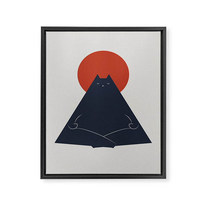 Cat Landscape 63: Meow-ditation Framed Canvas Print Gallery Image 1
