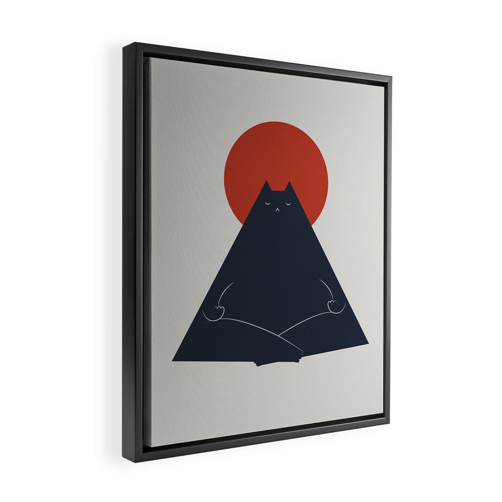 Cat Landscape 63: Meow-ditation Framed Canvas Print Gallery Image 2
