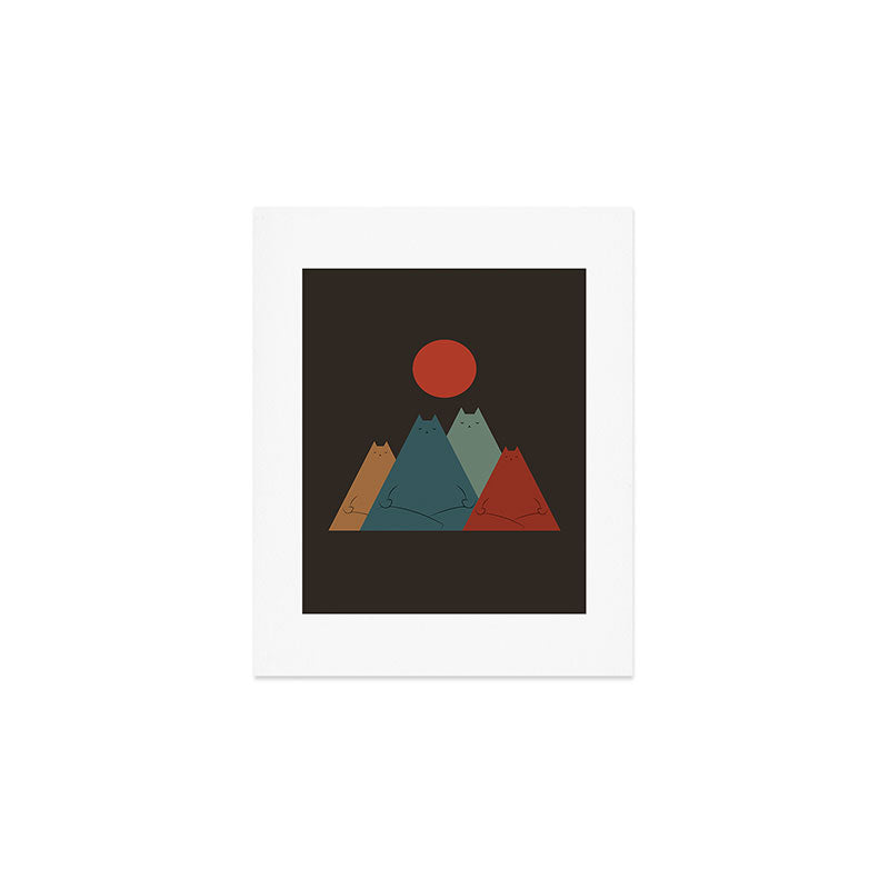 Cat Landscape 64: Group Meowditation Art Print Gallery Image 1