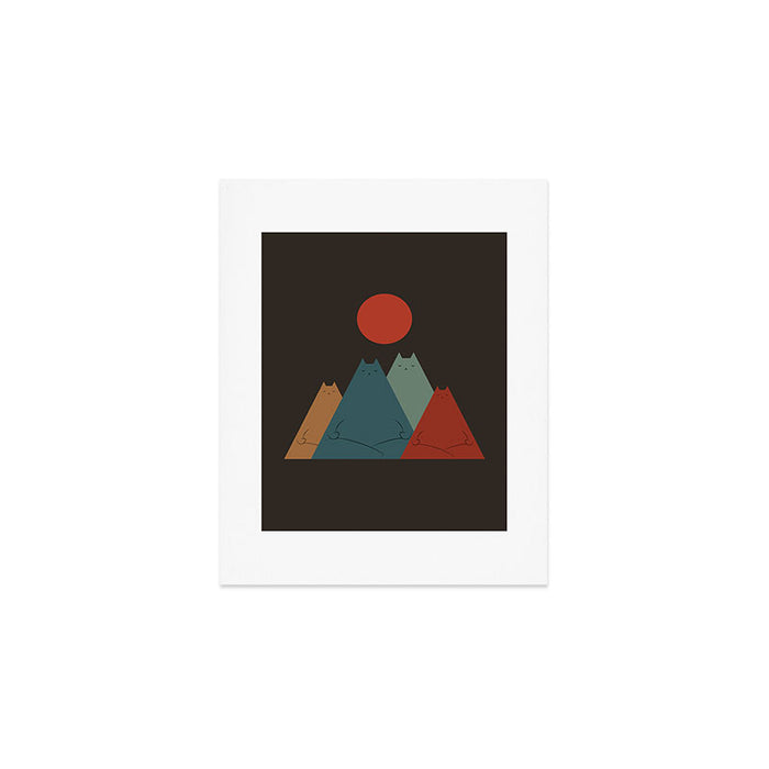 Cat Landscape 64: Group Meowditation Art Print Gallery Image 1