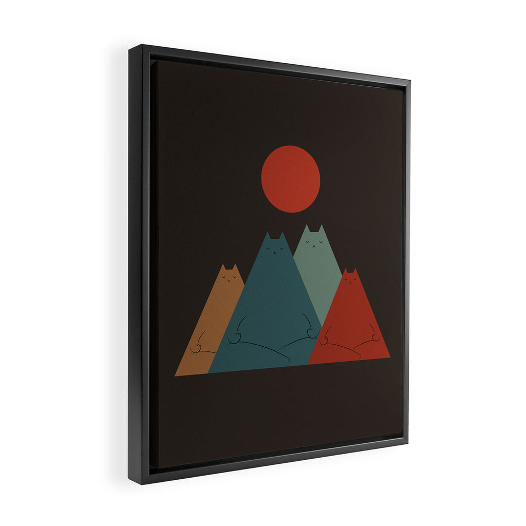 Cat Landscape 64: Group Meowditation Framed Canvas Print Gallery Image 2