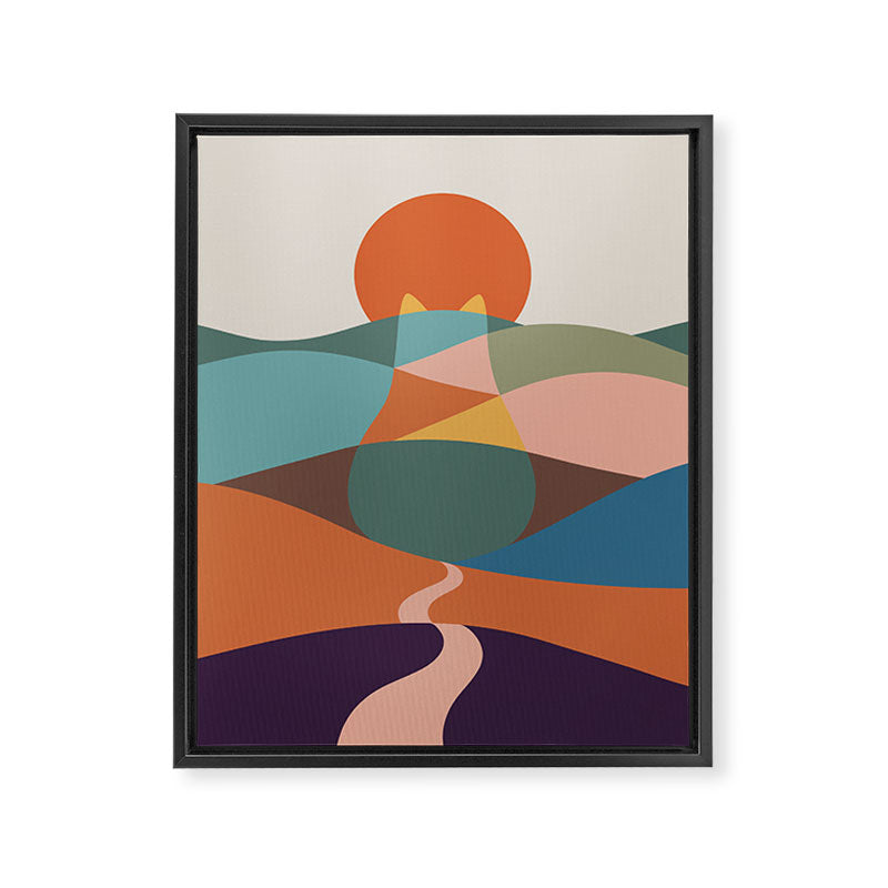 Cat Landscape 65 Framed Canvas Print Gallery Image 6