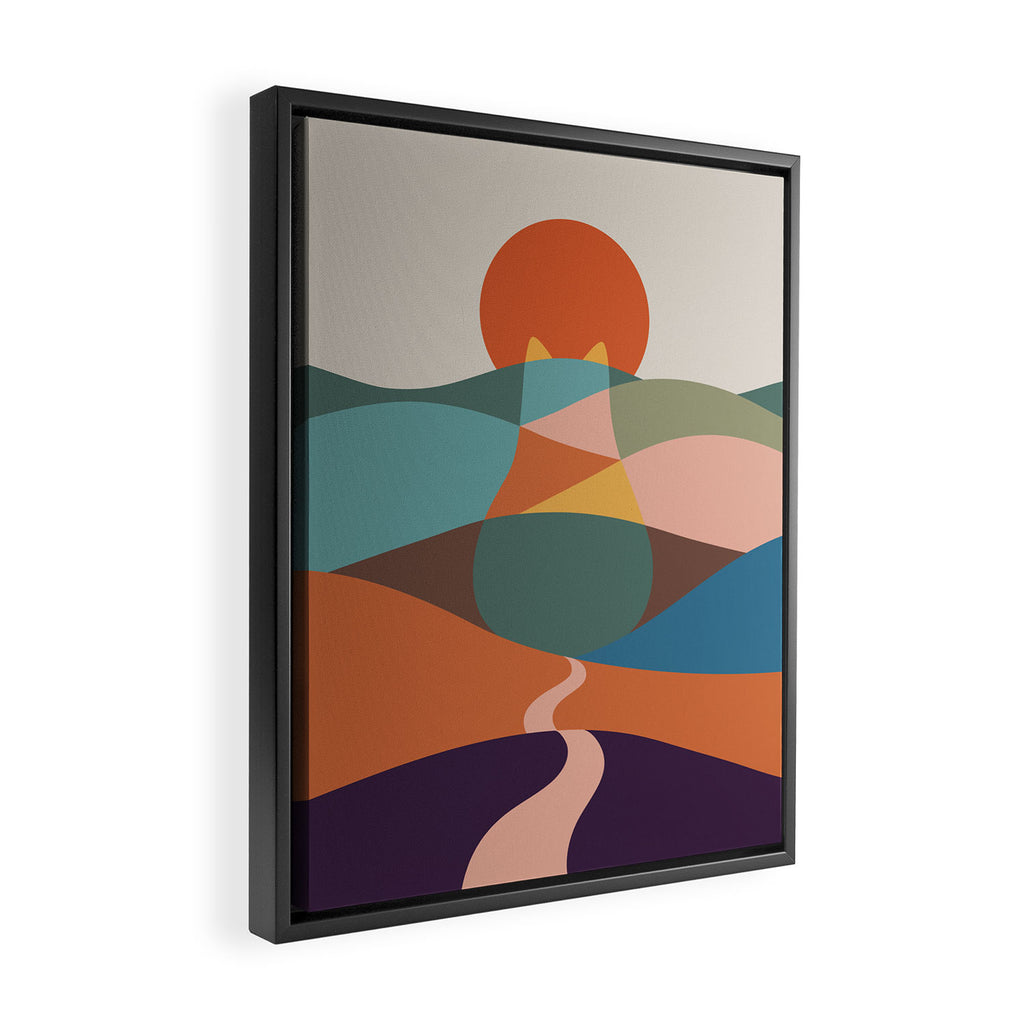 Cat Landscape 65 Framed Canvas Print Gallery Image 2