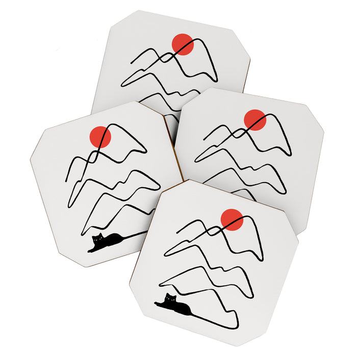 Cat Landscape 68 Coaster Gallery Image 1