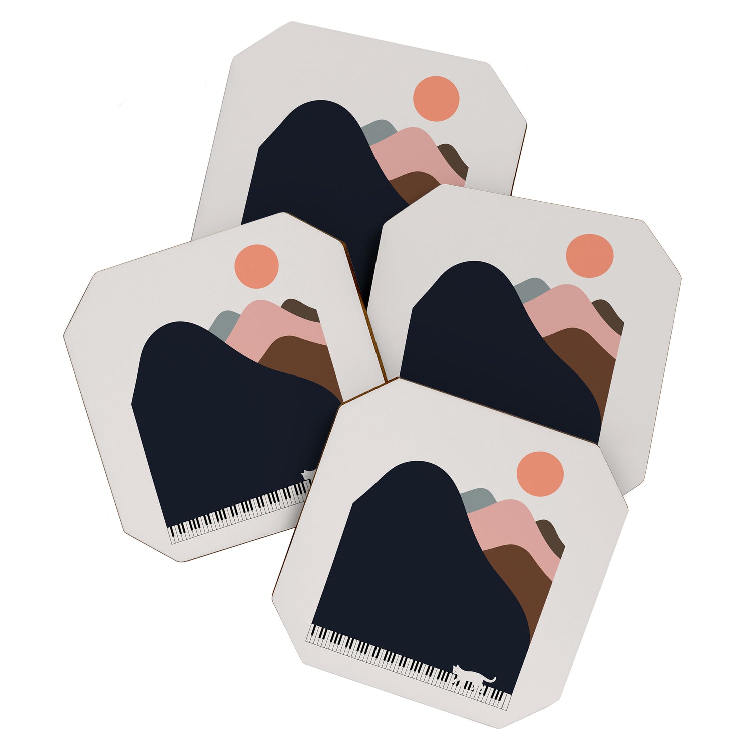 Cat Landscape 70 Coaster Gallery Image 1