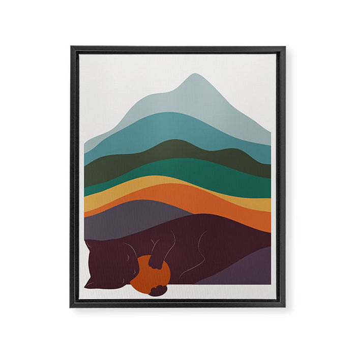 Cat Landscape 8 Framed Canvas Print Gallery Image 1