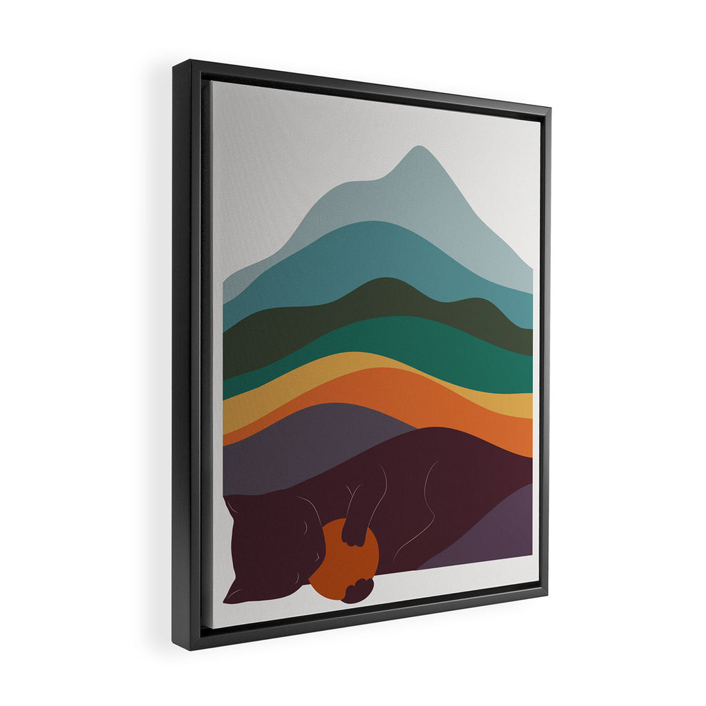 Cat Landscape 8 Framed Canvas Print Gallery Image 2