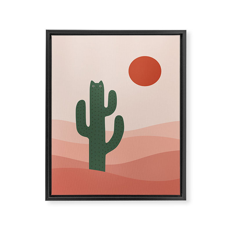 Cat Landscape 84: Cat-tus Framed Canvas Print Gallery Image 6