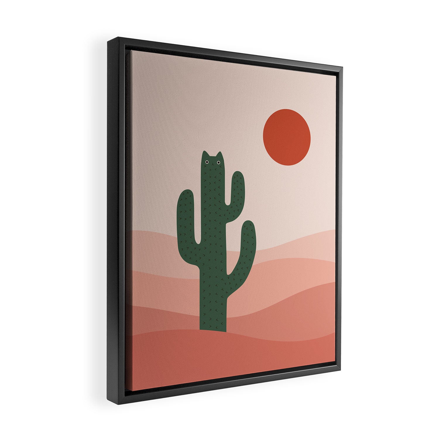 Cat Landscape 84: Cat-tus Framed Canvas Print Gallery Image 2