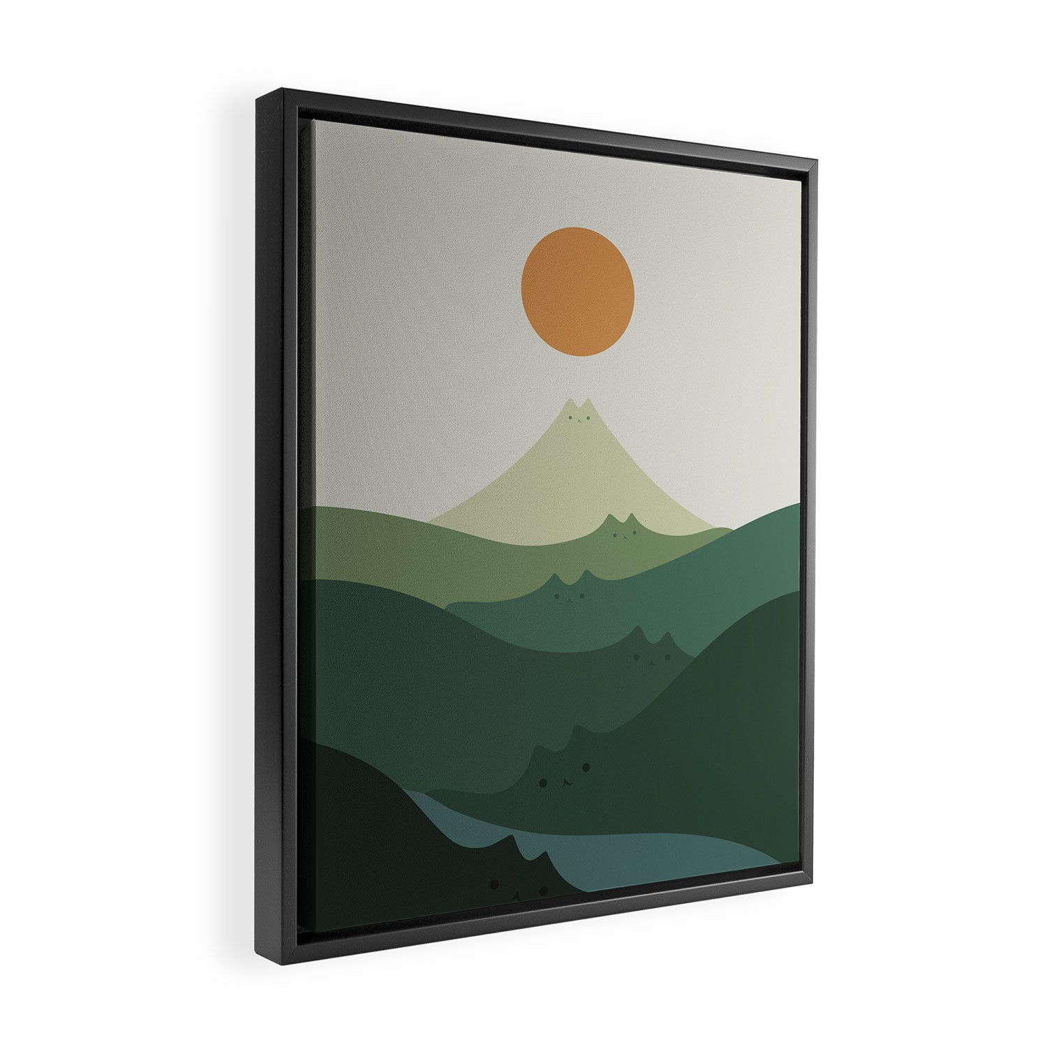 Cat Landscape 87B (Meowvelous Nature) Framed Canvas Print Gallery Image 2