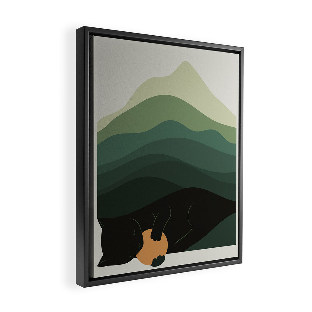 Cat Landscape 8B: Where does the Sun go? Framed Canvas Print Gallery Image 2
