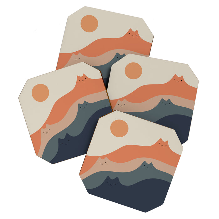 Cat Landscape 90 Coaster Gallery Image 1