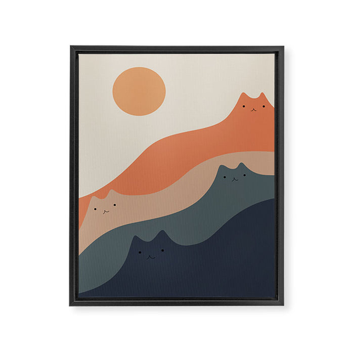 Cat Landscape 90 Framed Canvas Print Gallery Image 1
