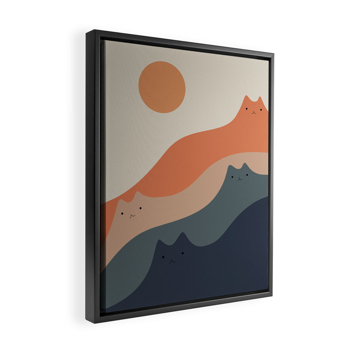 Cat Landscape 90 Framed Canvas Print Gallery Image 2