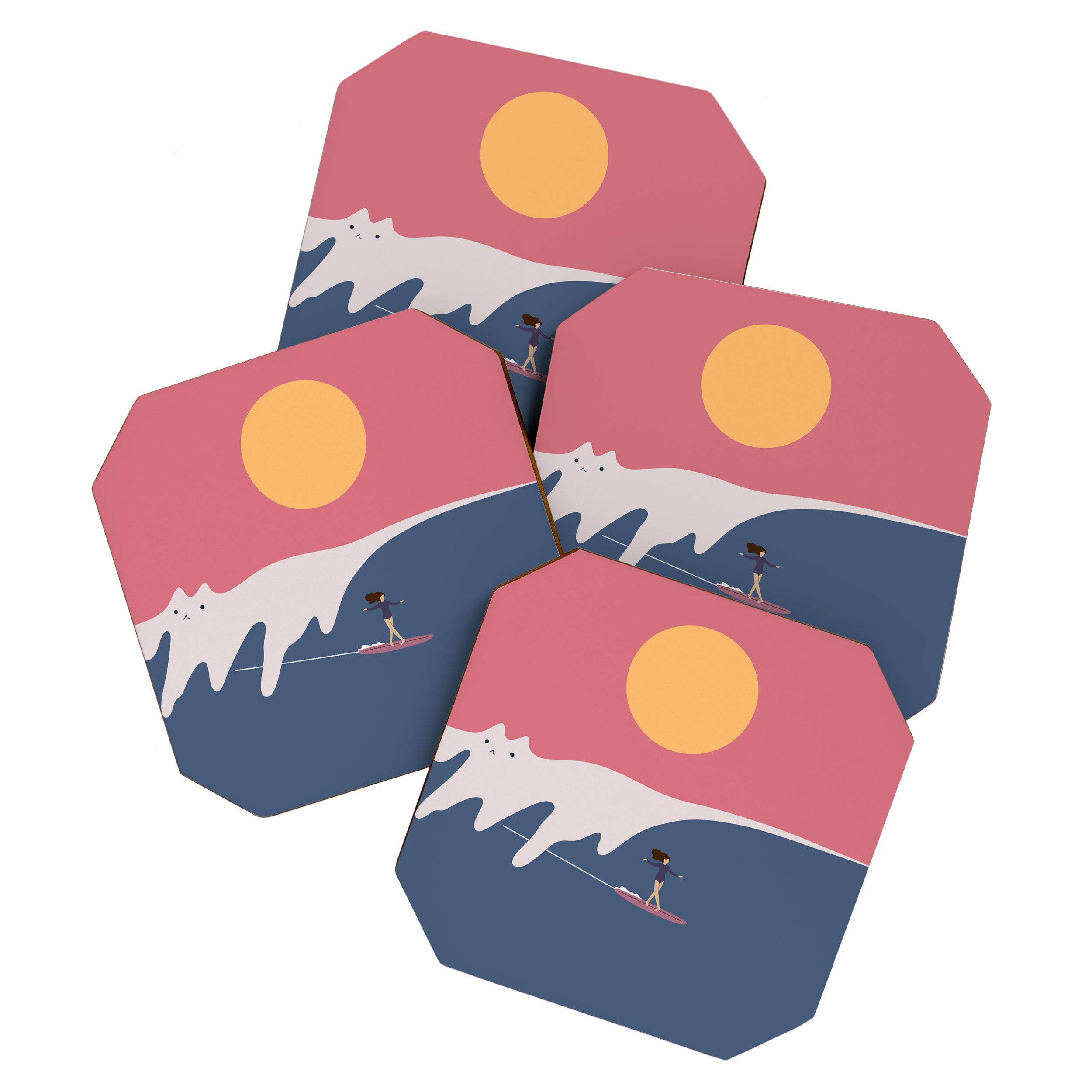 Cat Landscape 91 Coaster Gallery Image 1