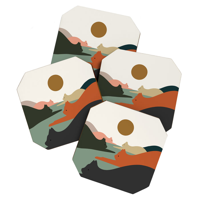 Cat Landscape 93 Coaster Gallery Image 1