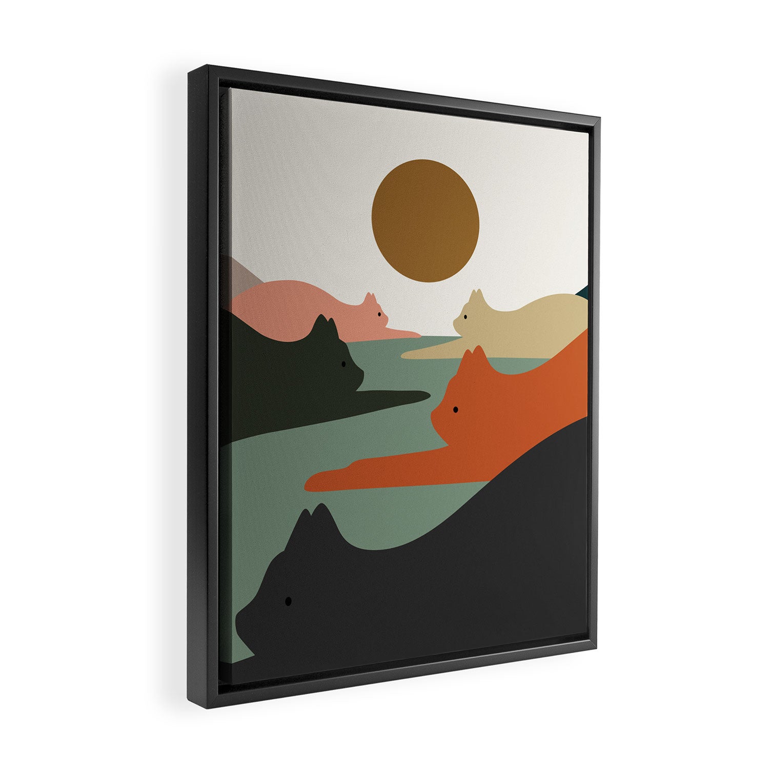 Cat Landscape 93 Framed Canvas Print Gallery Image 2