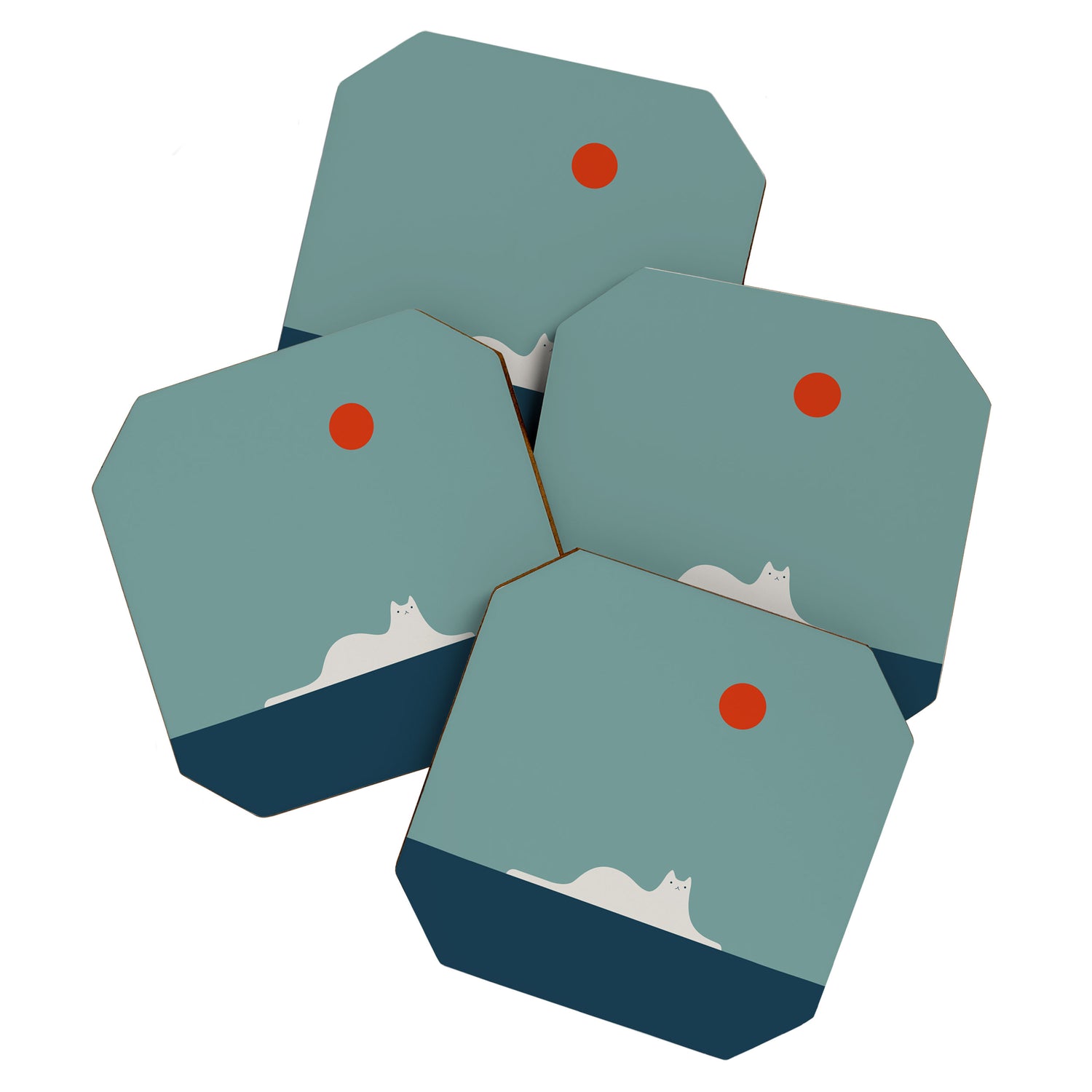 Cat Landscape 95 Coaster Gallery Image 1