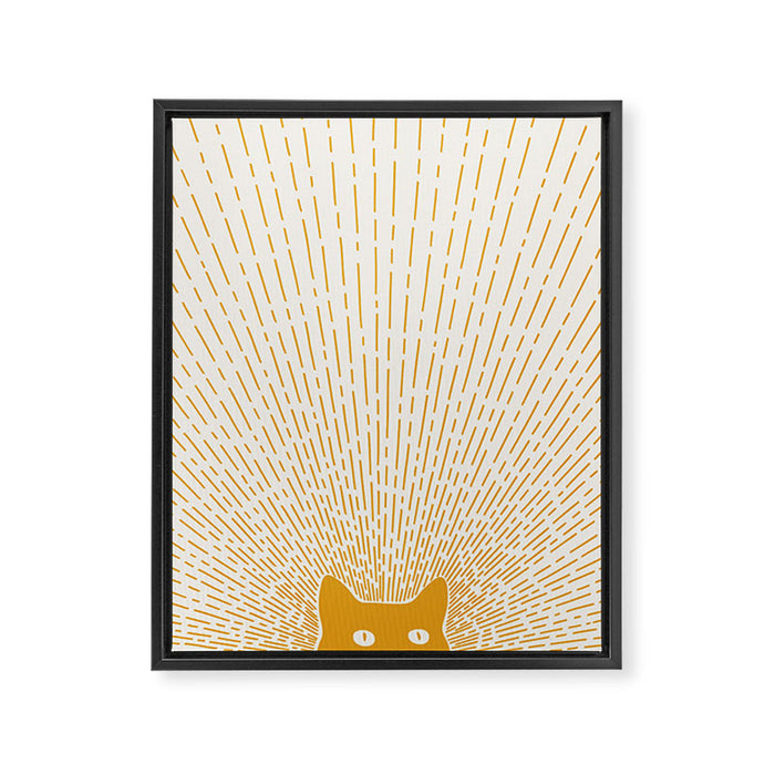 Cat Landscape 96: Good Meowning Framed Canvas Print Gallery Image 1