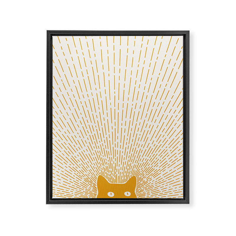 Cat Landscape 96: Good Meowning Framed Canvas Print Gallery Image 6