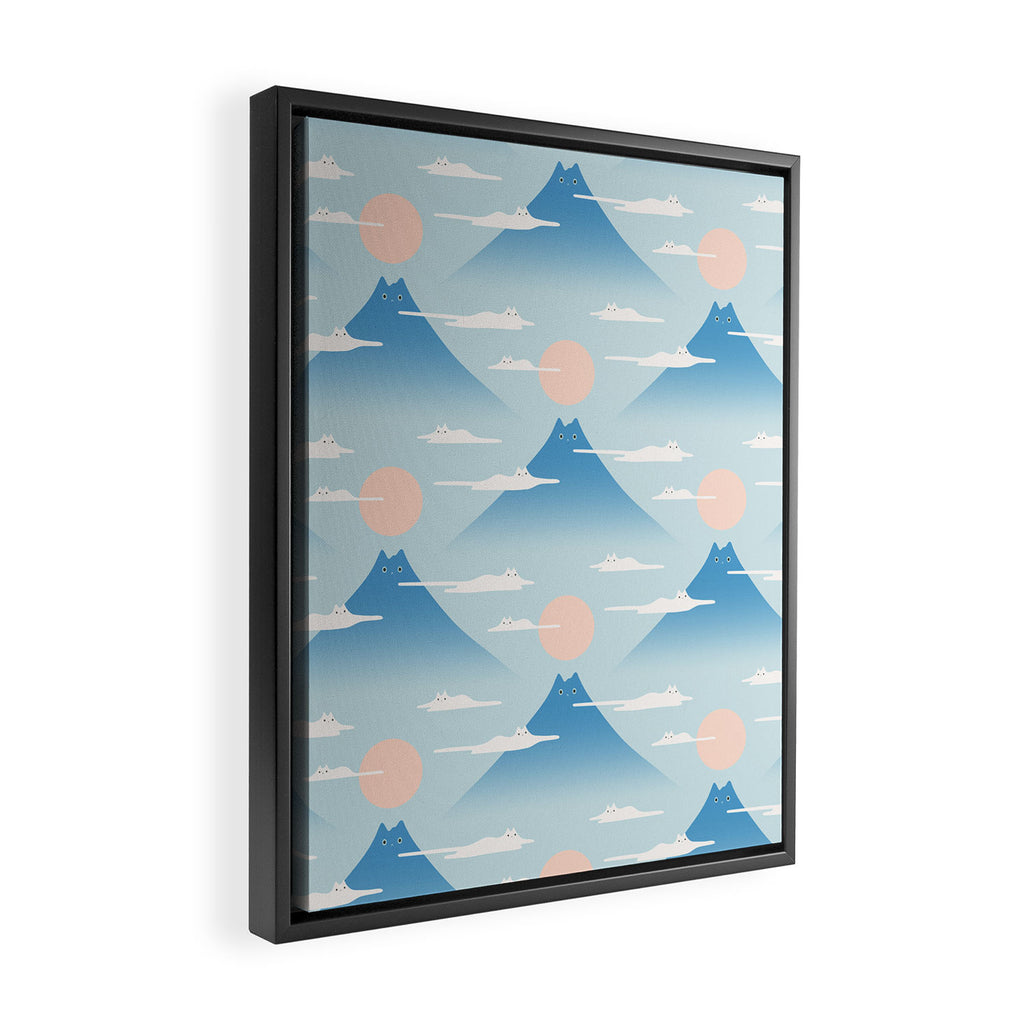 Cat Mountain Cloud pattern 1 Framed Canvas Print Gallery Image 2