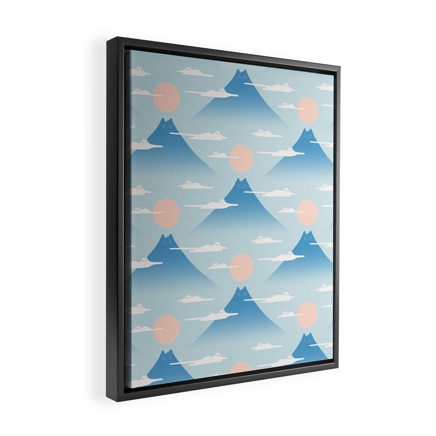 Cat Mountain Cloud pattern 1 Framed Canvas Print Gallery Image 2