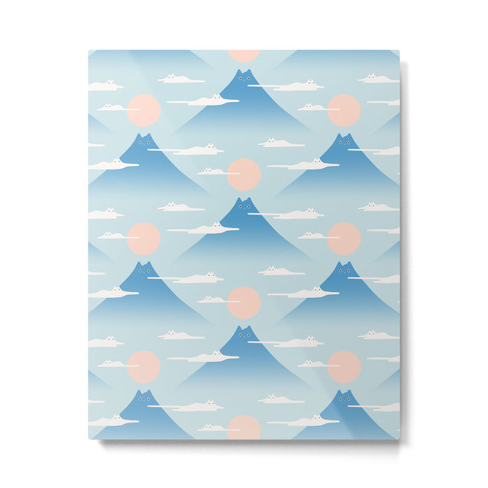 Cat Mountain Cloud pattern 1 Metal Print Gallery Image 1