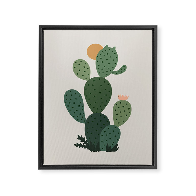 Cat Plants: Cat-tus Framed Canvas Print Gallery Image 6