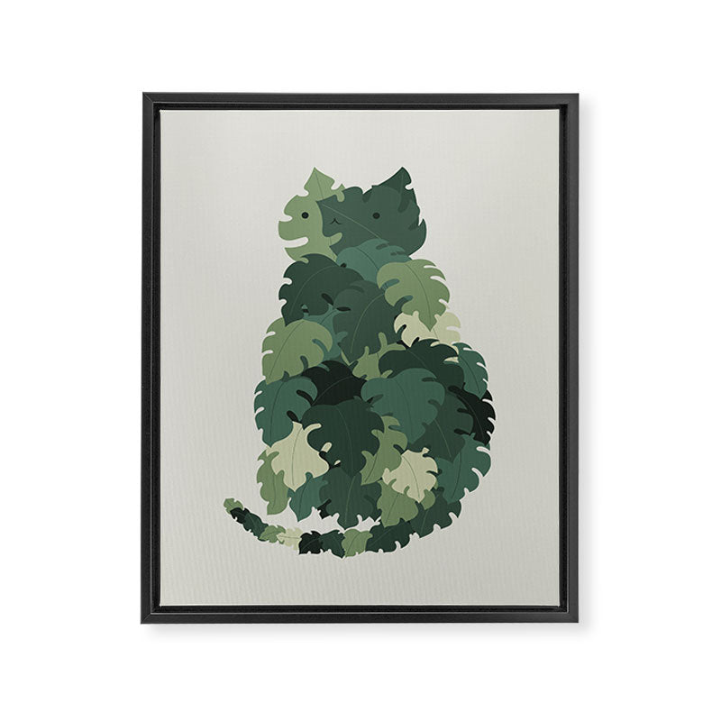 Cat Plants: Meowstera Framed Canvas Print Gallery Image 6
