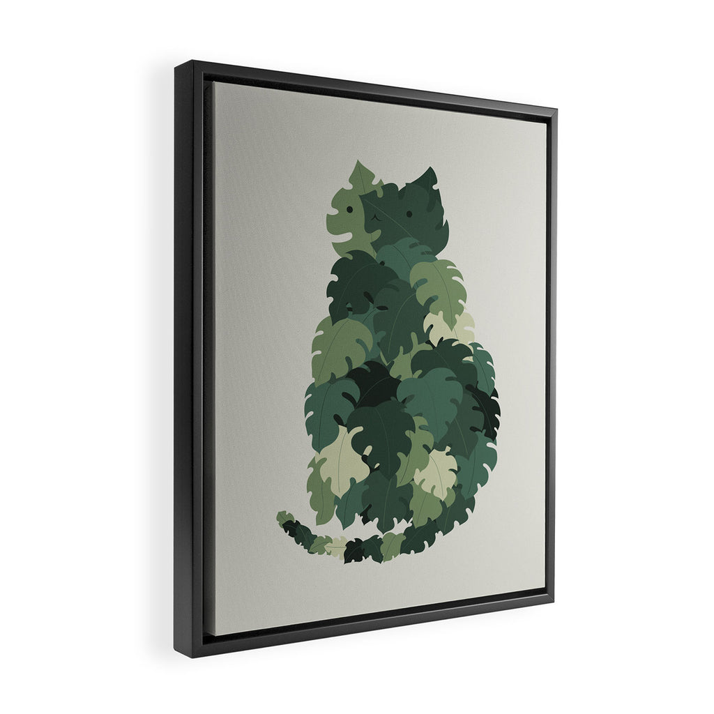Cat Plants: Meowstera Framed Canvas Print Gallery Image 2