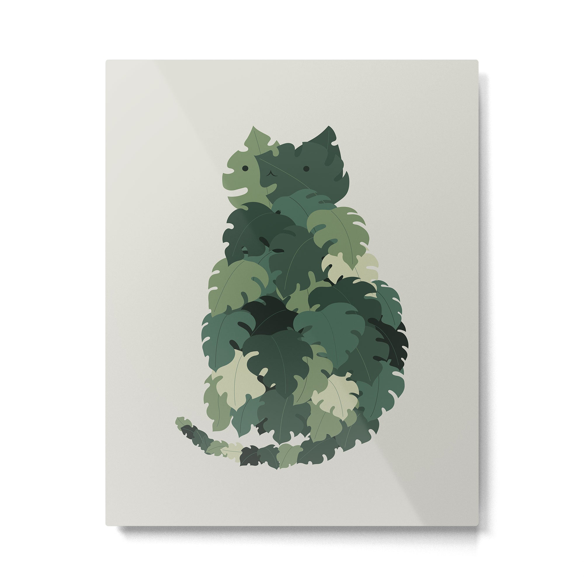 Cat Plants: Meowstera Metal Print Gallery Image 4