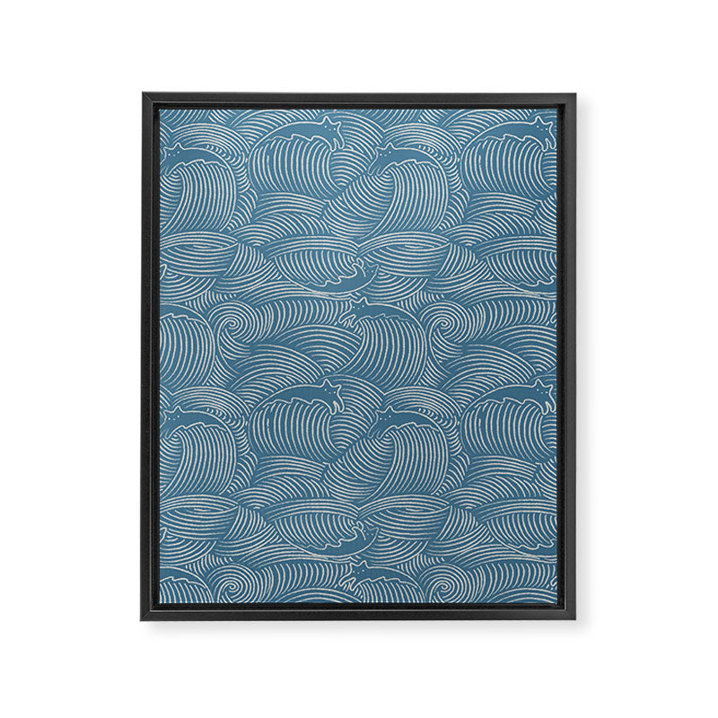 Cat Waves Pattern 2 Framed Canvas Print Gallery Image 8