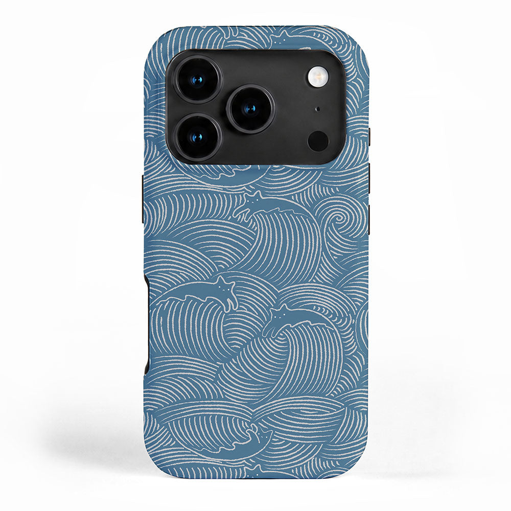 Cat Waves Pattern 2 iPhone Case Gallery Image 1